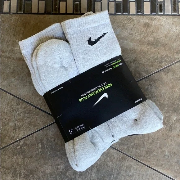 NIKE EVERYDAY CUSHIONED 6 pairs set CREW SOCKS Men’s - Picture 3 of 16